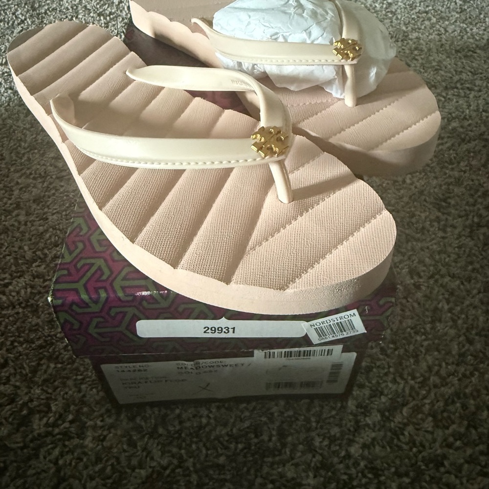 Nordstrom Beige Sandals with Gold Accent
